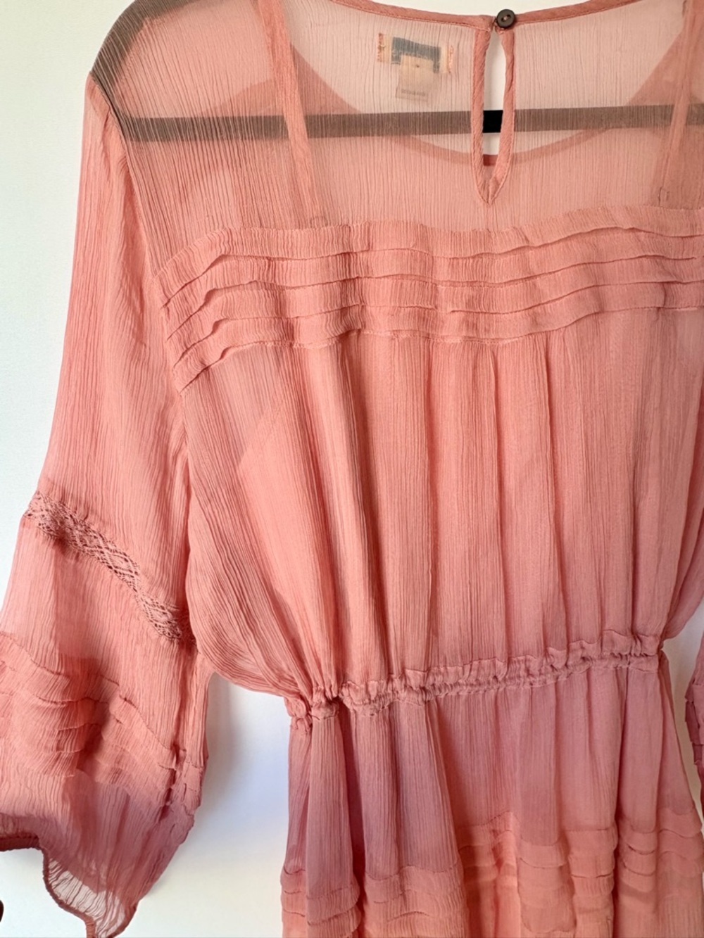 Sundance Dusty Rose Tiered Chiffon Midi Dress - Picture 7 of 7
